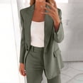 thumbnail image 2 of Enjoytime 2 Piece Sets for Women Solid Color Long Sleeve Button Down Blazer Long Pants Suit Set Business Casual Work Outfits Plus Size Womens Clothing, 2 of 8