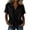 Black #046, variant on Tie Front Linen Shirts for Women Lightweight Loose Lapel Collar Blouses Short Sleeve Dressy Casual Summer Tops, S
