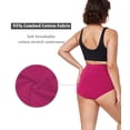 thumbnail image 3 of Bragas de algodón para mujer, pantalones altos, cobertura completa, ropa interior cómoda para damas, paquete de 5 unidades surtidas., 3 of 5