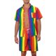 thumbnail image 1 of INSPIRE CHIC Camisetas de arcoíris hawaiano de 2 piezas para regalo del Día del Padre, conjuntos de camiseta y pantalones cortos para vacaciones en la playa L Verde Amarillo, 1 of 5