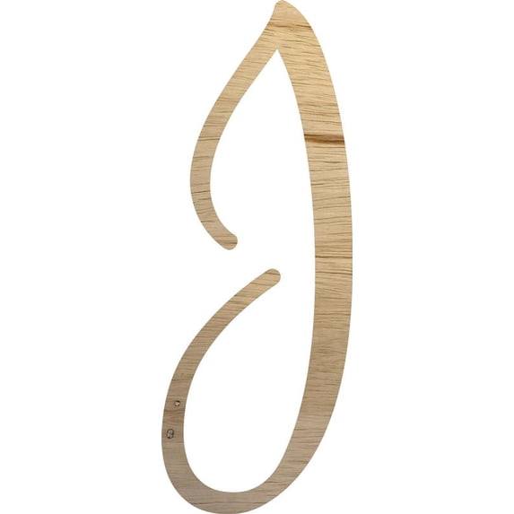 Wall Hanging Wooden Letter J, Unfinished Wood 16'' Tall Alphabet Craft Letter