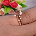 thumbnail image 2 of 1.25 Carat Cushion Cut Morganite Solitaire Engagement Ring With Matching Band On 10K Rose Gold Art Deco Shining Startling Ring Anniversary Gift, 2 of 5