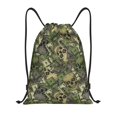 thumbnail image 1 of Qekee Green Skulls Print Sports Backpack,Foldable Day Pack,Waterproof Drawstring Bags for Sports, Gym, and Travel-Medium, 1 of 6