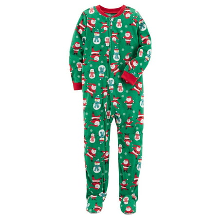 Carter's Baby Boys' 1 Piece Christmas Fleece Pajamas, 18 Months