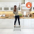 thumbnail image 5 of Costway Kids Step Stool Learning Helper w/Armrest for Kitchen Toilet Potty Training Gray, 5 of 10