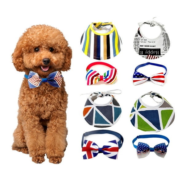 Pet Sun Hat Bow Collar Holiday Dress Up Cute Cat Dog Headwear Independence Day Accessories Pet Supplies Party Supplier for Puppy Kitten