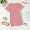 thumbnail image 7 of Abcomgle Girls Dresses Size 10-12 Casual A Line Short Sleeve Midi Dress Solid Crew Neck Sundresses Summer Lightweight Dresses,Complexion,3-4Years, 7 of 7