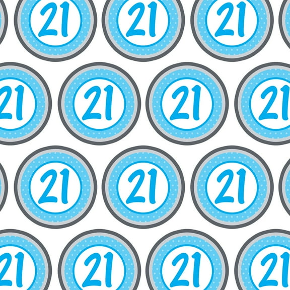 Birthday Blue Dots 21 Premium Gift Wrap Wrapping Paper Roll