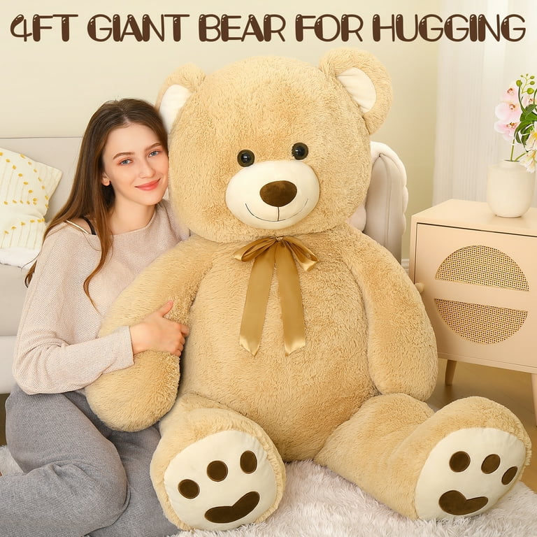 MorisMos, Giant Brown Teddy Bear, 4ft, Plush Stuffed Animal