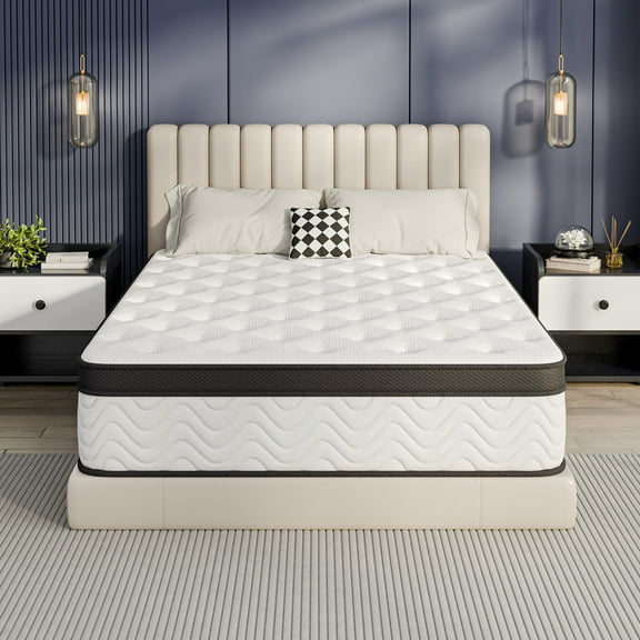 Sailvan Queen Mattress,12 inch Queen Size Mattress,Hybrid Mattress Queen in a Box with Memory Foam and Queen Pocket Springs for Edge Support, Pressure Relief, Medium Firmness, Certified-US