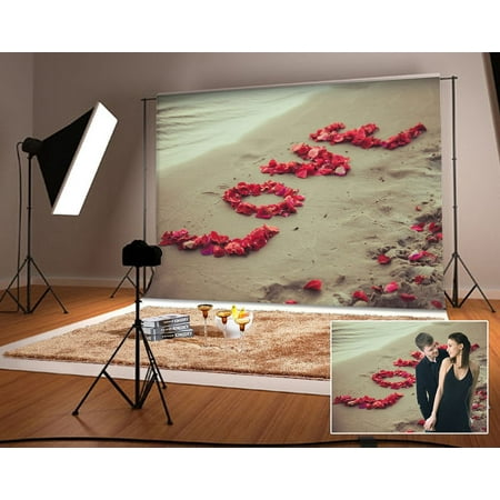 Image of Valentine s Day Backgrounds White Beach Photography Backdrops Red Rose Love Photo Backdrop for Baby Birthday Backgrounds 7x5ft