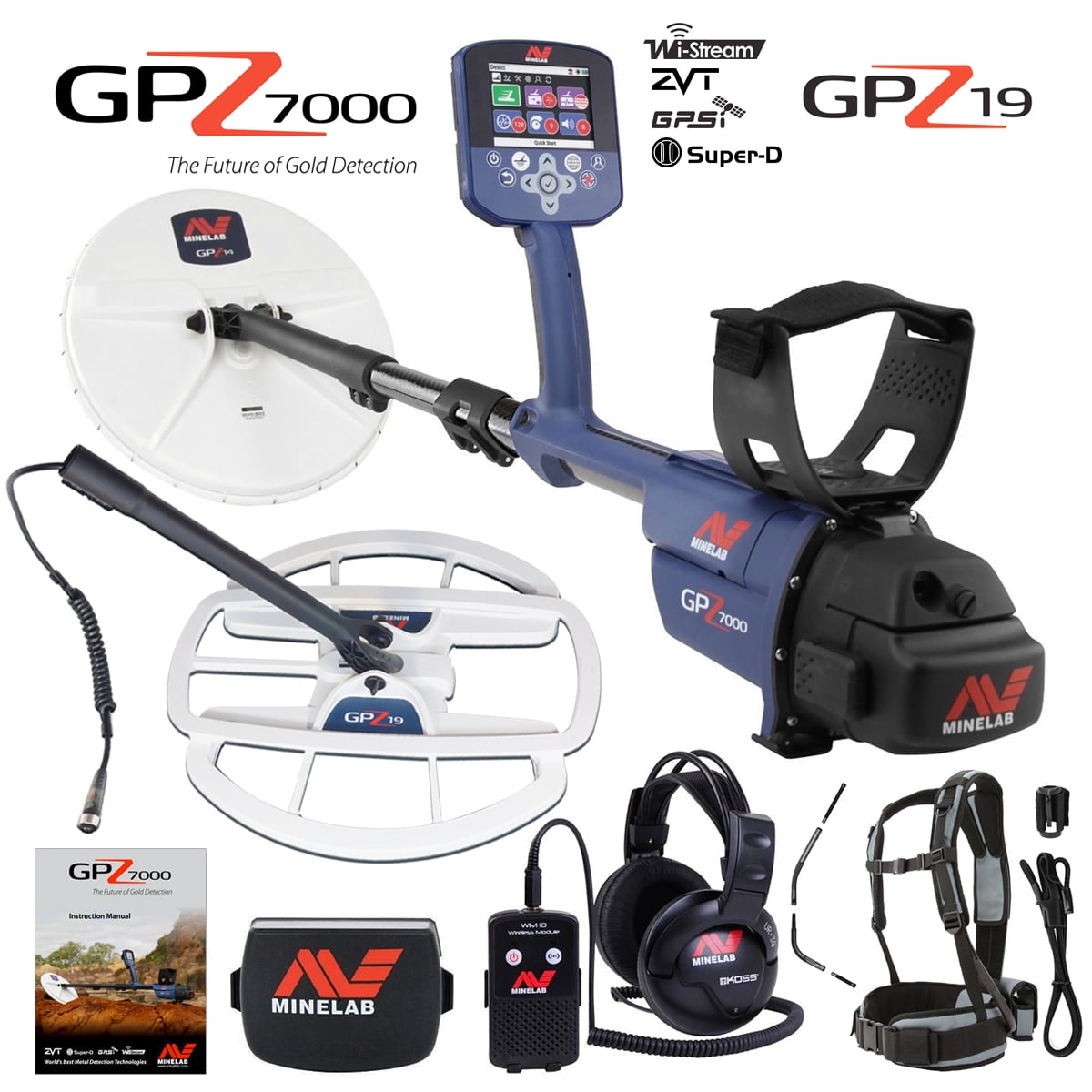 Minelab GPZ 7000 All Terrain Gold Metal Detector GPZ 19" Search Coil