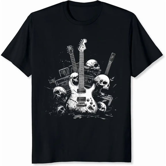 Men’s Vintage Y2K Rock Band Shirt for Men Skull Punk Metal Graphic Tee