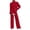 22# Red, variant on 2 Piece Outfits for Women Loose Mock Neck Sweatshirt with Wide Leg Pants 2026 Lounge Travel Matching Sets Black XL