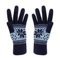thumbnail image 1 of Winter Touch Screen Gloves Snow Flower Printing Keep Warm for Women and Men, 1 of 6