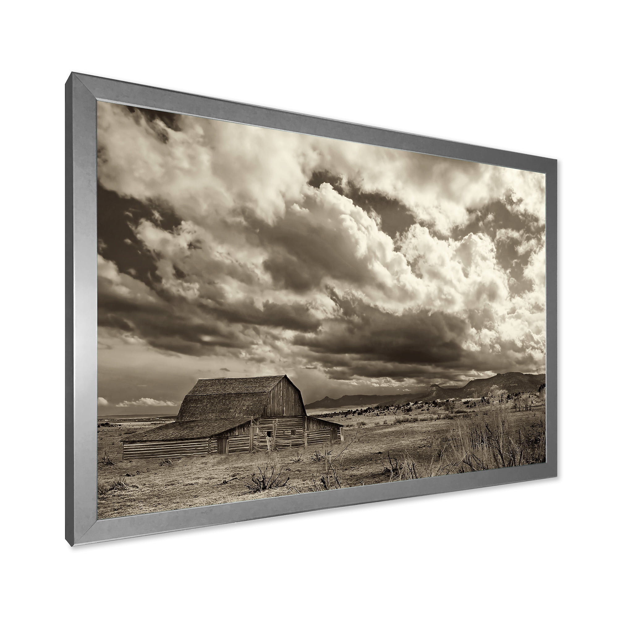 Designart 'Clouds After The Rain On The Prairie' Traditional Framed Art Print