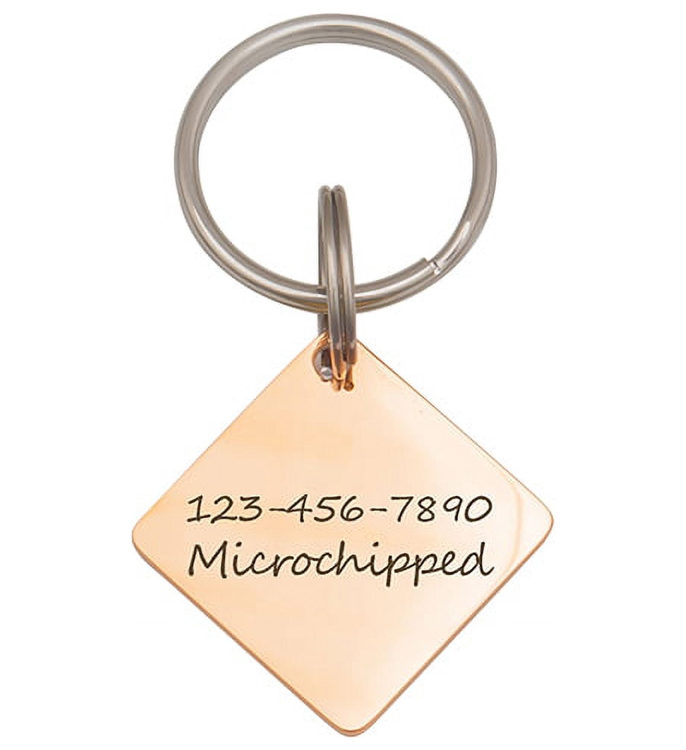 Anavia Metal Stainless Steel Diamond Name - Animal Face Birthday Holiday Christmas Engraved Dog Cat ID Tag, Rose Gold