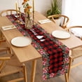thumbnail image 3 of Red Plaid Christmas Table Runner 60 Inches Long Farmhouse Dress Scarves, Xmas Tree Snowflake Poinsettia Dining Tablerunner for Coffee Table/Kitchen Island/Party Décor, 13" x 60", 3 of 8