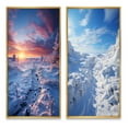 thumbnail image 2 of Designart "Snowy Horizon at Sunrise" Winter Landscape Framed Wall Art Set Of 2 - Grey Landscapes Framed Wall Art Set Of 2, 2 of 7