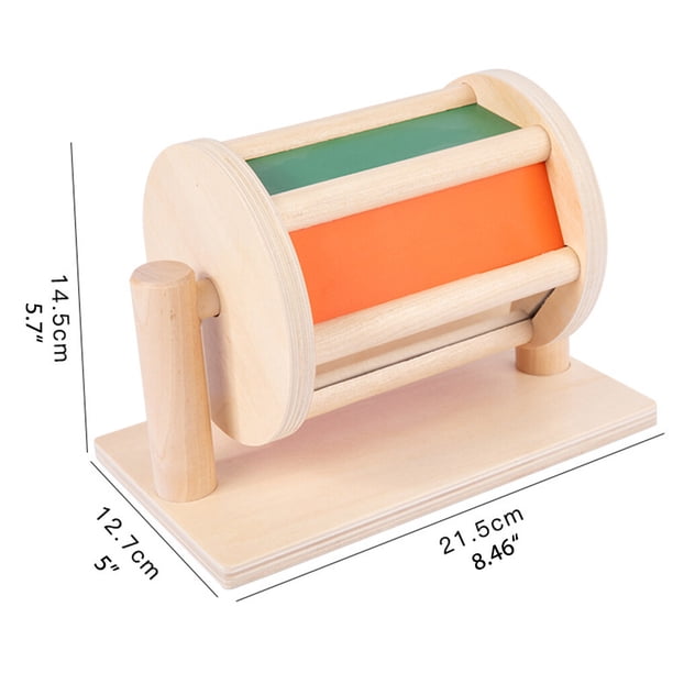 Juguete Cognitivo De Color Giratorio, Juguete De Tambor Giratorio Sensorial, Juguete De Tambor Giratorio Sensorial Juguete De Tambor Giratorio Sensorial Textil De Madera Ultra Sensible