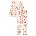 thumbnail image 5 of FOR U DESIGNS Pink Mushroom Pajama Sets Women Long Pants and Crewneck Tops Set of 2 Size XS Loungewear Pjs for Women Set Sleepwear for Women Long Sleeve Set, 5 of 6