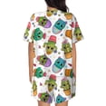 thumbnail image 6 of Balery Cactus And Insects Pattern Womens Pajama Sets 2 Piece Soft Short Sleeve Top and Shorts Sleepwear Round Neck Pjs Lounge Set with Pockets-Large, 6 of 7