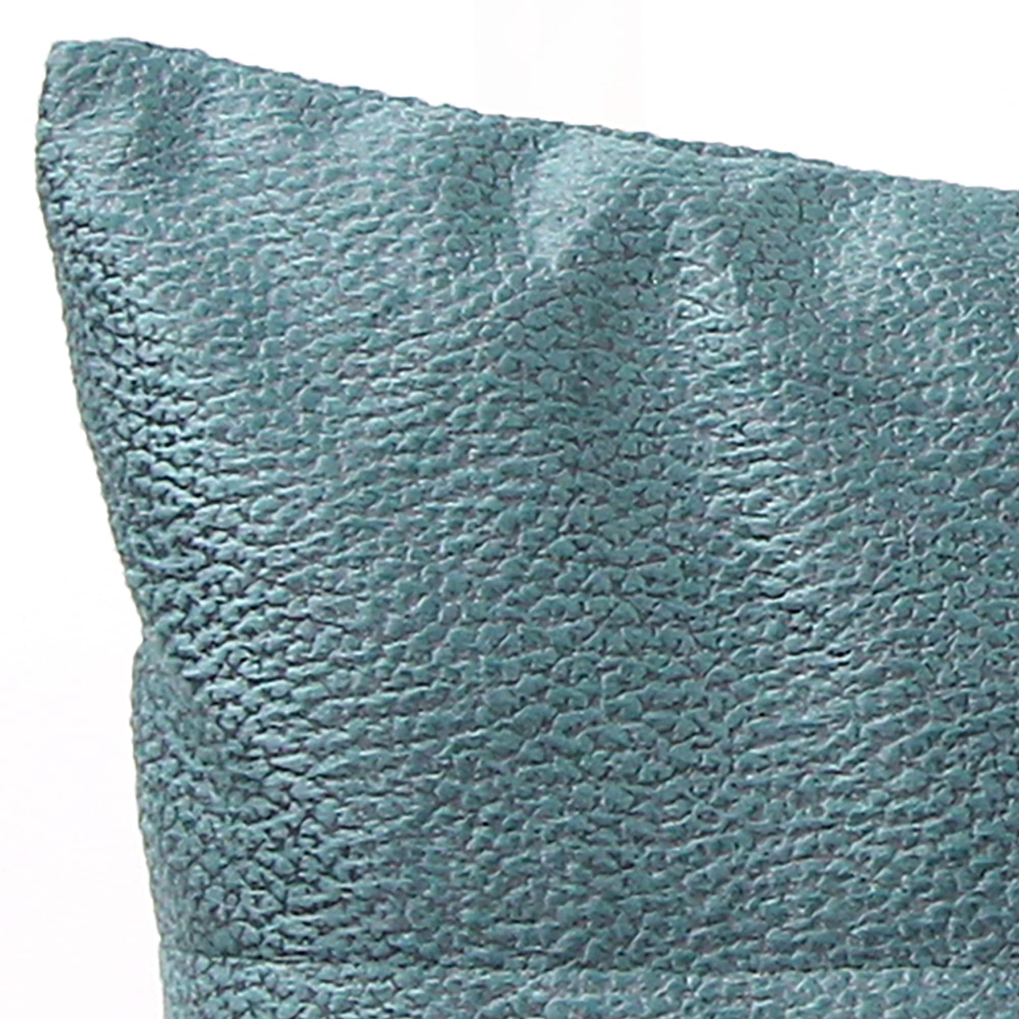 Jordan Manufacturing 20" x 14" Teal Solid Rectangular Reversible Decorative Lumbar Throw Pillow with Front Buttons