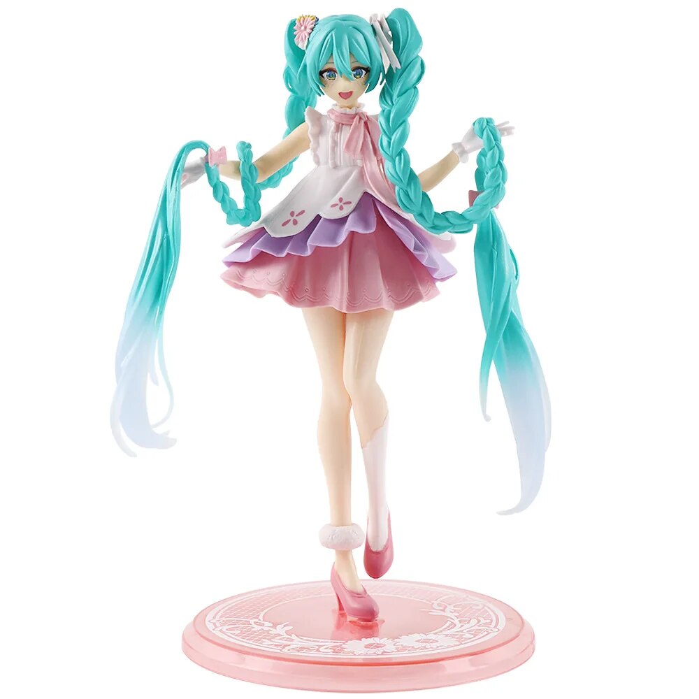 Figurine Anime Miku Avec Chien Cannelle - PVC 14 Cm - Collection Et Décoration