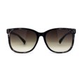 thumbnail image 2 of Womens Minimal Simple Horn Rim Marble Pattern Plastic Sunglasses Burgundy Tortoise Brown, 2 of 4