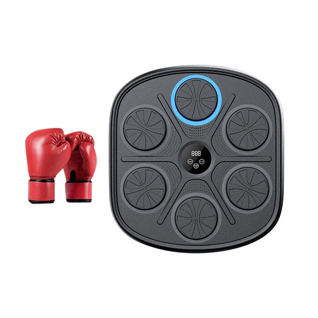 Sanda Music Box Máquina de Entrenamiento, Máquina de Caja de música, Objetivo de Pared para Adultos, Equipo de Entrenamiento de Boxeo para Ejercicios w Guantes de boxeo rojos