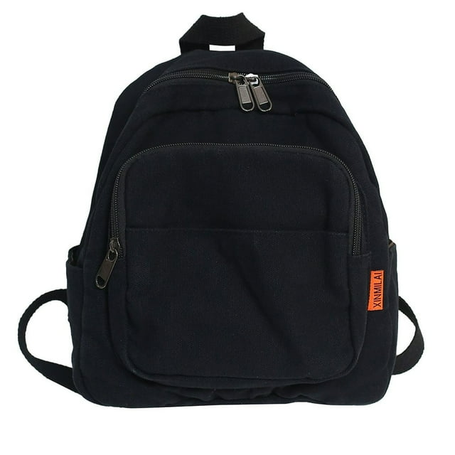 Fashion Women Solid Color Backpack Students Canvas School Knapsacks (Green)