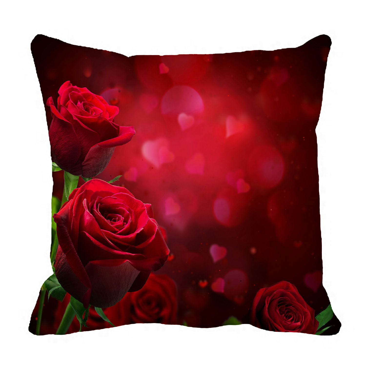 ABPHQTO Valentine Hearts Red Roses Pillow Case Pillow Cover Pillow