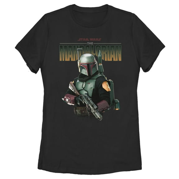 Women's Star Wars: The Mandalorian Boba Fett Armored Up Graphic Tee Black Medium