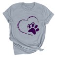 thumbnail image 2 of QIPOPIQ T-Shirt Amour des Pattes T-Shirts Amatrice de Chiens pour Femmes T-Shirt Empreinte de Patte Cœur T-Shirt Mignon Maman de Chien T-Shirt à Manches Courtes Hauts Liquidation, 2 of 3