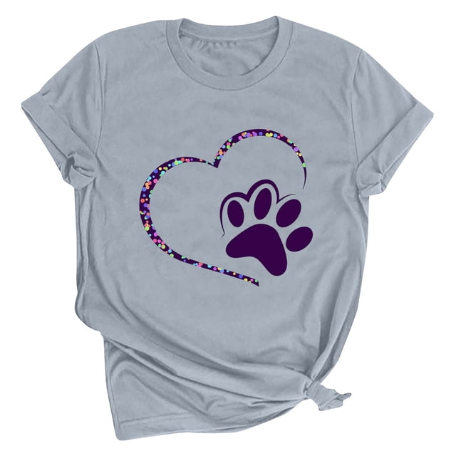 Meichang Valentines Day Chemises Femmes T-Shirts Graphiques Cœur Hauts Mignons T-Shirts de Vacances Manches Courtes Col Rond Mode 2025