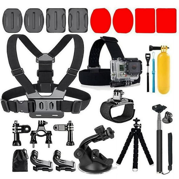 20 In 1 Sports Action Camera Accessories Kit For Gopro Hero 10 9 8 Max 7 6 5 4 Black 2018 Session Fusion Silver White And Other Action Cameras Head St