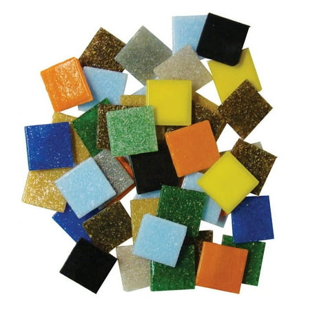 Jennifer's Mosaics Venetian Glass Mosaic Tiles, 3/4 x 3/4 Inch, Assorted Colors, 3 Pounds