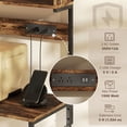 thumbnail image 3 of Rustic Brown Baker's Rack with Power Outlet & USB - Kitchen Microwave Shelf, 60.2" Tall Storage Unit for Living Room & Dining Area, 3 of 7