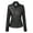 WJC747-BLACK, variant on Made by Johnny Women's Vegan Leather Motorcycle Jacket M COFFEE