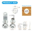 thumbnail image 2 of 1-1/8 Inch Cabinet Locks with Key, Cam Replacement Lock Cylinder Toolbox Lock Keyed Alike, Silver 8 Pack, 2 of 8