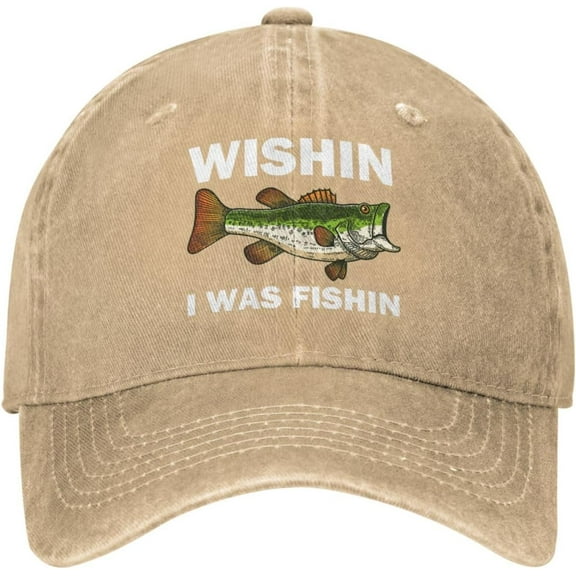 Wishin I was Fishin Hat for Men Baseball Hat Graphic Hat