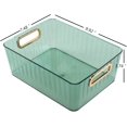 thumbnail image 2 of Vcansay 4-Pack Clear Plastic Pantry Organizer Bins, Plastic Storage Baskets (Green), 2 of 7