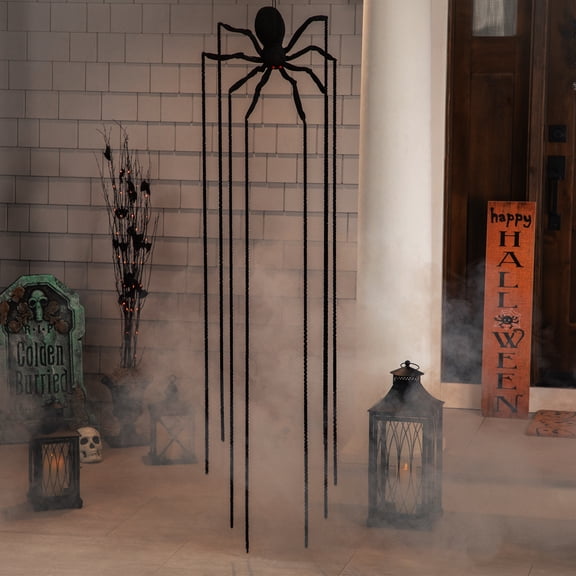 Northlight Long Legged Spider Hanging Halloween Decoration - 6' - Black