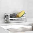 thumbnail image 5 of Soporte de esponja para fregadero de cocina, dispensador de jabón de cocina de acero inoxidable 304, jabonera para encimera con bandeja de drenaje extraíble, dispensador y cepillo no incluidos JAMW Sencillez, 5 of 5