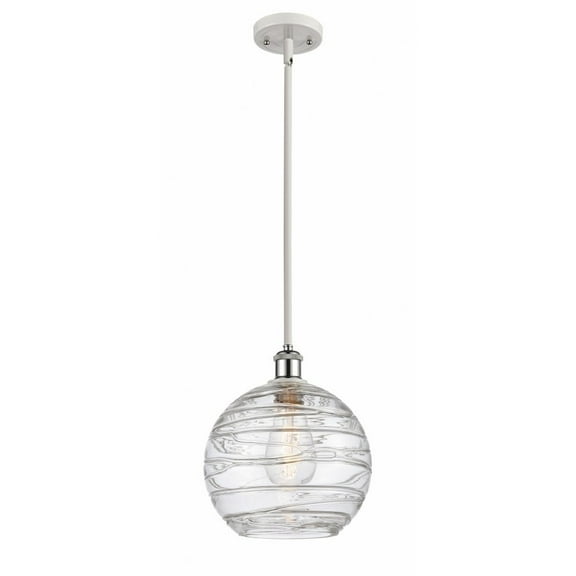 Innovations 516-1S-WPC-G1213-10-LED Large Deco Swirl 1 Light Pendant part of the Ballston Collection, White and Polished Chrome