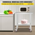 thumbnail image 4 of KFFKFF 30"x18"x34" Stainless Steel Work Table Commercial Food Prep Worktable with 4 Wheels, 4 of 9