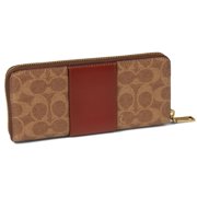 COACH Women's Color-Block Coated Canvas Signature Slim Accordion Zip Tan Rust CI331-B4NQ4 One Size