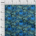 thumbnail image 1 of oneOone Rayon Iris Blue Fabric Halloween Craft Projects Decor Fabric Printed By The Yard 56 Inch Wide, 1 of 6