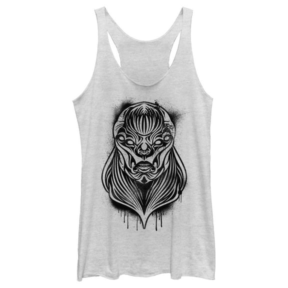 Women's Marvel Eternals Kro Spray Paint  Racerback Tank Top White Heather Large