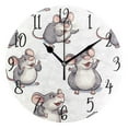 thumbnail image 4 of WOBOGO Lovely Cartoon Rat Wall Clock 10in Silent Mechanism Battery Operated Retro Style for Living Room Bedroom and Kitchen Gold Pointer, 4 of 10